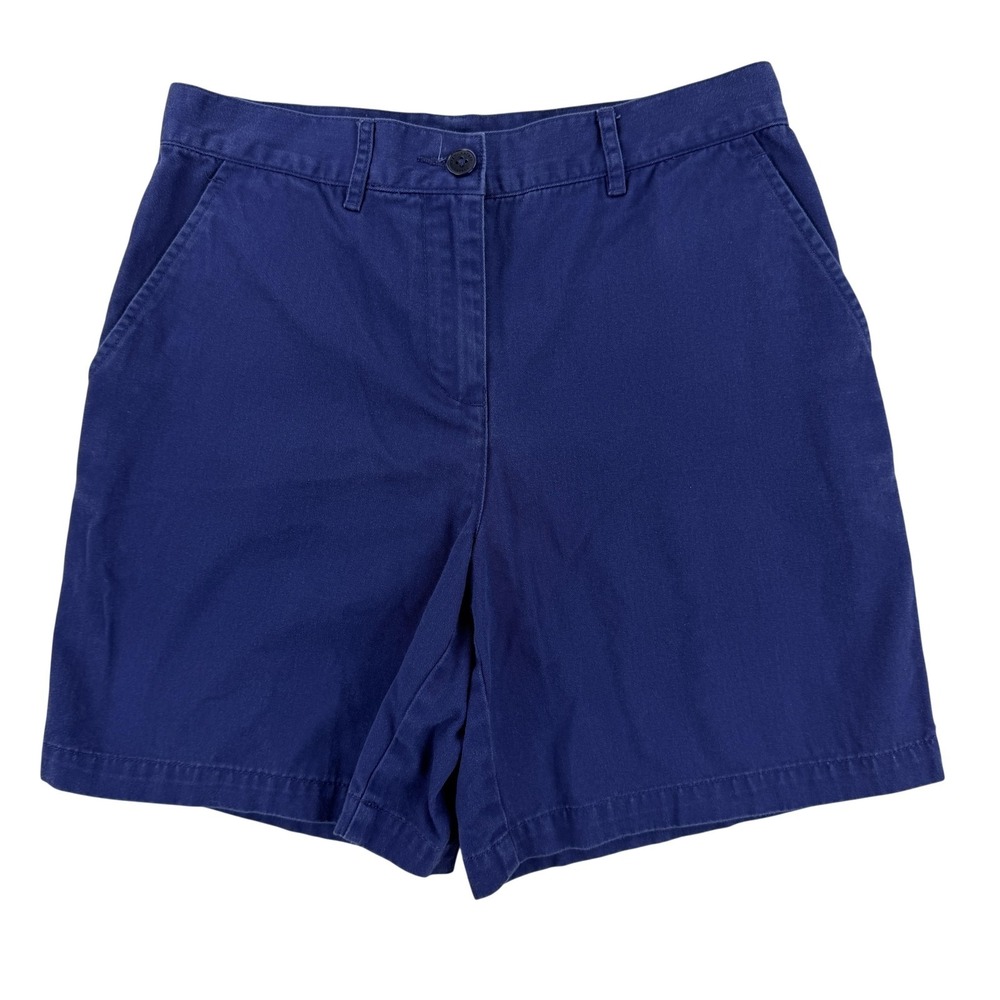 Lauren Ralph Lauren Shorts Womens 2 Blue Chino Twill Flat Front Pockets Casual